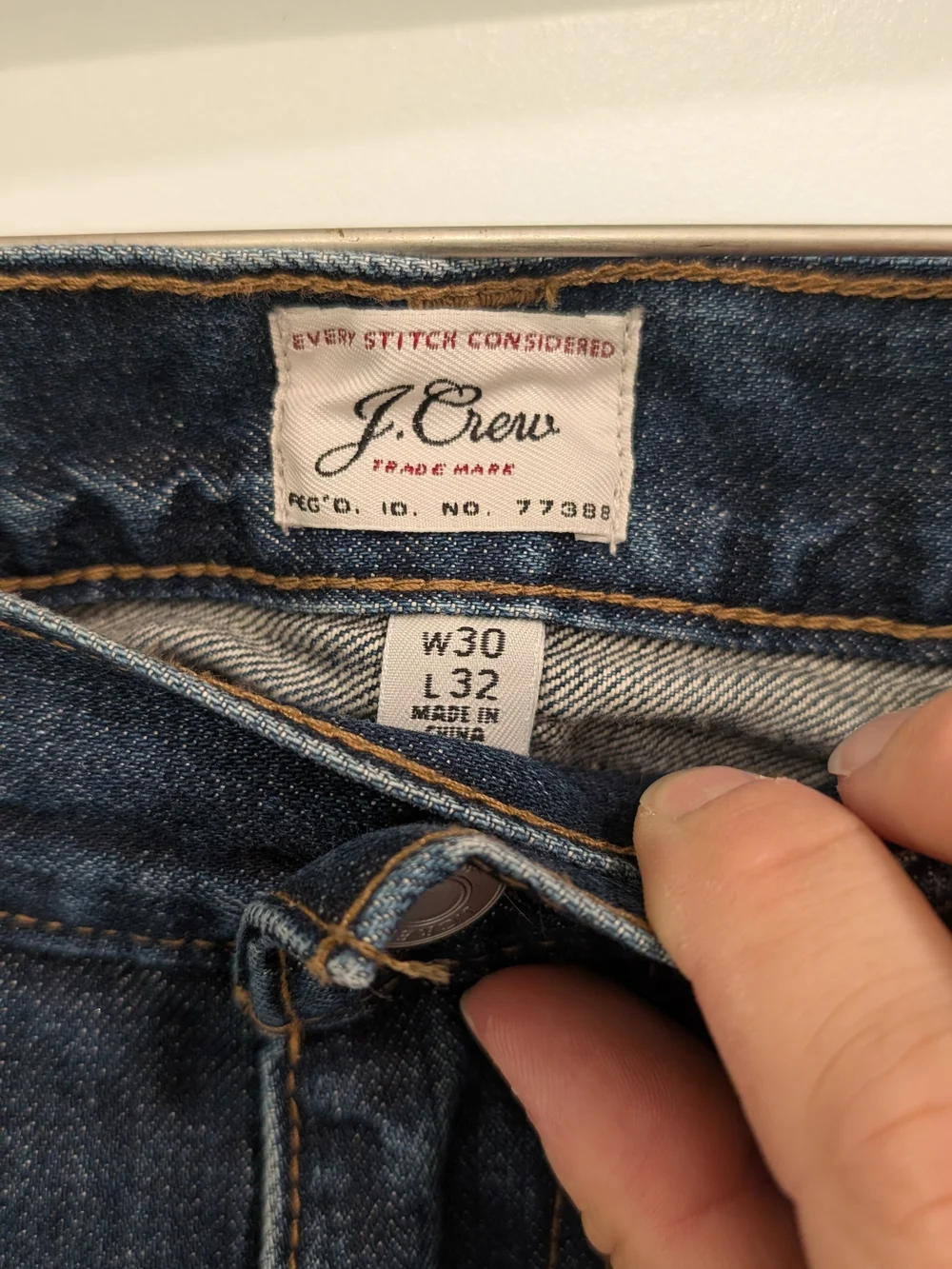 J. Crew Slim Straight Dark Blue Jeans 100% Cotton